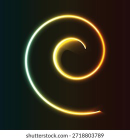 Diseño abstracto de neón dinámico con curvas blancas luminosas sobre un fondo oscuro profundo