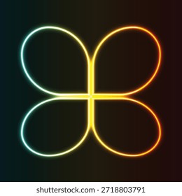 Diseño abstracto de neón dinámico con curvas blancas luminosas sobre un fondo oscuro profundo
