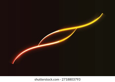 Diseño abstracto de neón dinámico con curvas blancas luminosas sobre un fondo oscuro profundo