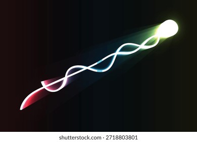 Diseño abstracto de neón dinámico con curvas blancas luminosas sobre un fondo oscuro profundo