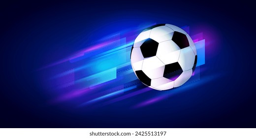 Dynamic Neon Colored Soccer Background.