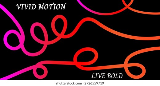 Dynamic neon line artwork on dark background with motion feel