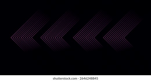 Dynamic Neon Lines Creating Abstract Arrows Over a Black Background