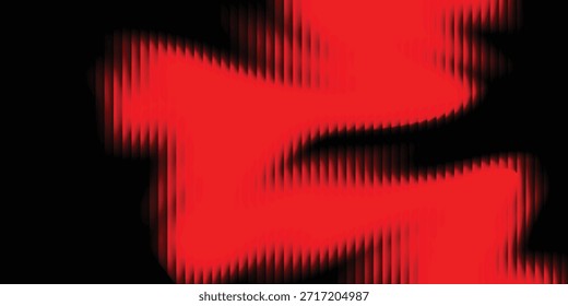 Racha de luz roja de neón dinámica que forma un patrón de onda en zigzag energético.