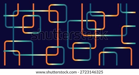 Dynamic network of glowing interconnected lines creating an abstract technological flow pattern, ideal for modern design