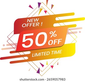 Dynamisches neues Angebot! 50 % Rabatt auf zeitlich begrenztes Grafikbanner-Design.