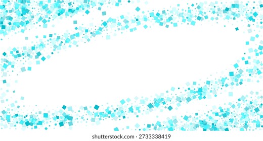 Dynamische Ney Year geometrische blaue Elemente Textur Vektor Design. Brausetäuschung. Mosaik türkis Fragmente fliegende Vektorhintergrund