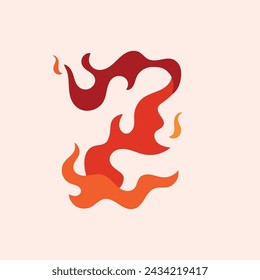 Dynamic Numeric Blaze Vector Customizable Fire-shaped Digits with Adjustable Colors - Number Two Second