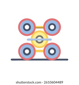 Dynamic Olympic Lifting Fractional Plates Icon for Workouts. Design of Fitness and Gym Icons.