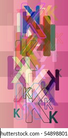 dynamic opinion into K Alphabet vector background, idea in intelligent concept