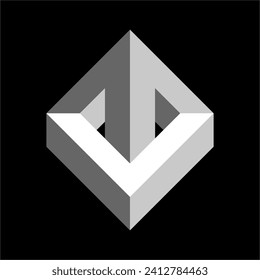 Dynamic optical illusion. Geometric shapes and soft colors create a unique visual dimension. Suitable for graphic design and artistic backgrounds.