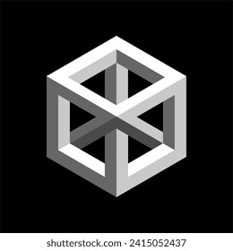 Dynamic optical illusion. Geometric shapes and soft colors create a unique visual dimension. Suitable for graphic design and artistic backgrounds.