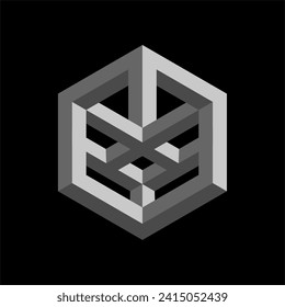 Dynamic optical illusion. Geometric shapes and soft colors create a unique visual dimension. Suitable for graphic design and artistic backgrounds.