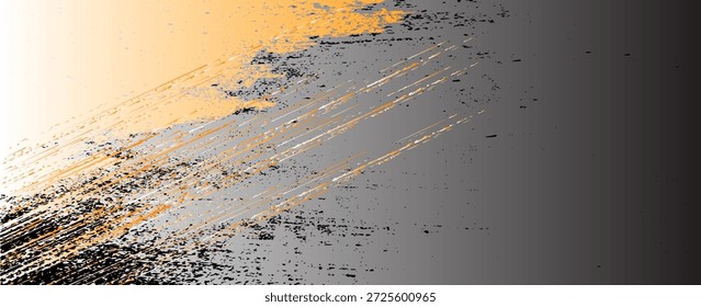 Fondo Abstractas dinámico de la carrera del pincel naranja y negro para el diseño moderno y los proyectos de arte Inspiración
