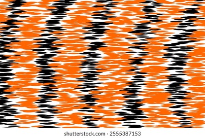 Dynamic Orange and Black Pattern Inspired by Animal Stripes