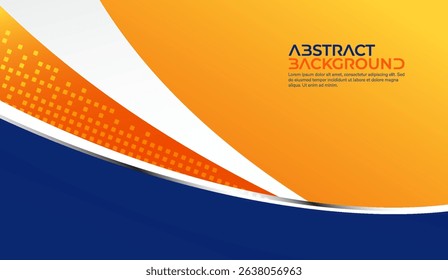 Dynamic Orange and Blue Wavy Abstract Background Design with Modern Pixelated Pattern, Perfect for Presentations, Web Design, and Digital Media with clean look and modern aesthetic