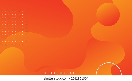 Dynamic orange color background with abstract fluid. Trendy gradient shapes composition. Modern vector design illustration