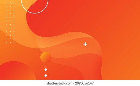 Dynamic orange color background with abstract fluid.  Creative futuristic design. Vector background  