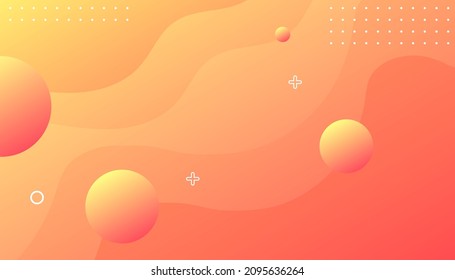 Dynamic orange color background with abstract fluid. fluid shapes composition with trendy gradients. Eps10 vector