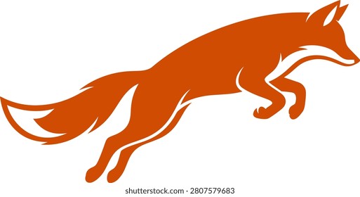 Dynamic orange fox leaping through the air, showcasing agility against a white background