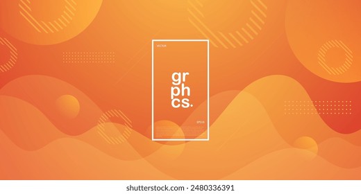 Diseño de fondo con textura fluida de degradado naranja dinámico en estilo 3D con patrón de color líquido. Diseño de onda. Vector Eps10