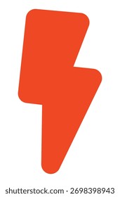 Dynamisches orangefarbenes Blitzsymbol, perfekt für Grafikdesign, digitale Kunst und kreative Projekte.