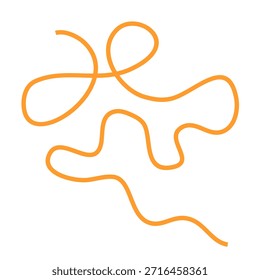 El dinámico arte de línea naranja captura el flujo energético, perfecto para el diseño moderno y los conceptos creativos.