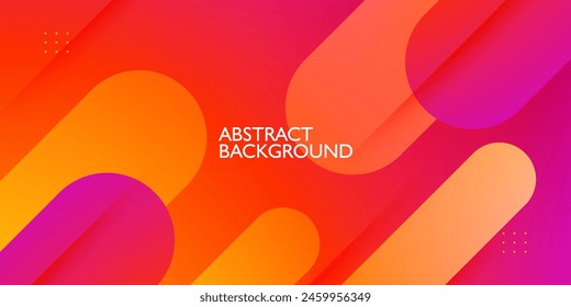 Dynamic orange and purple gradient background with simple overlap shapes. Colorful design. Cool and modern with geometric concept. Eps10 vector