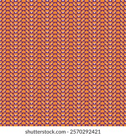 Dynamic Orange and Purple Repeated Geometric Pattern. Half circles arranged in rows and columns create an interesting visual effect an create a dynamic feel, perfect for contemporary decor and design.