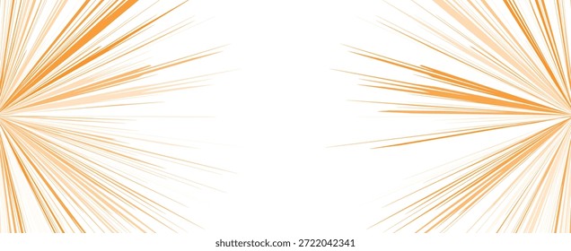 Dynamic Orange Radial Speed Burst Background With Motion Energy Vector Illustration