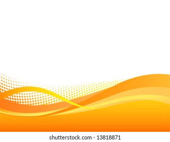 Dynamic Orange Swoosh Halftone Background In Vector Format