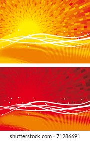 Dynamic orange swoosh halftone background