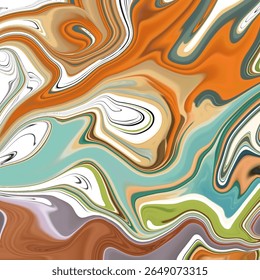 Dynamic orange and teal fluid art composition with striking swirls and sharp contrast, ideal for modern design and background projects in vibrant abstract style.