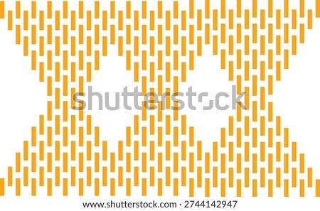 Dynamic Orange Vertical Line Pattern Forming a Wavy Hourglass Design on Clean White Background - Abstract Geometric Backdrop