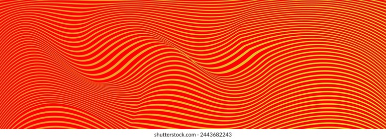 Líneas onduladas de color naranja dinámico sobre fondo naranja vibrante