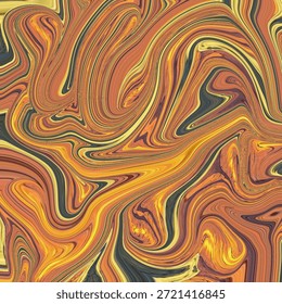 Dynamic orange and yellow abstract fluid marble swirl with warm tones, artistic modern background texture. abstract, swirl, fluid, orange, marble
