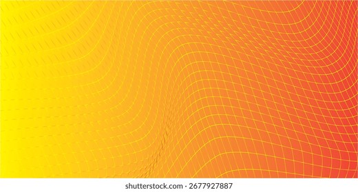 Un dinámico diseño de cuadrícula ondulada naranja y amarillo, perfecto para fondos digitales o de impresión modernos.