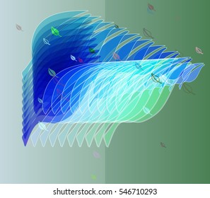 dynamic overlap above picture, foliage with trendy background