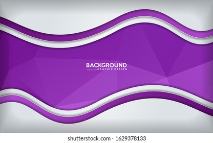 Dynamic overlap white abstract with purple geometric polygonal texture. Vector illustration.