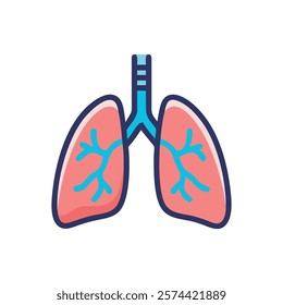 Dynamic Overview of Lung Anatomy Illustration