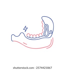 Dynamic Overview of Mandible Anatomy Illustration