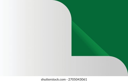 Curva de página dinâmica com design de revelação de gradiente.
