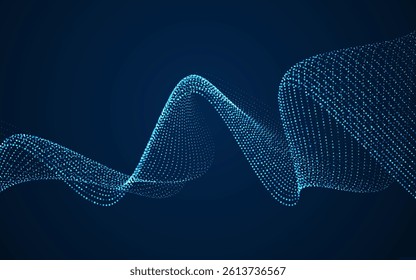 Dynamic particles sound wave flowing background