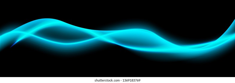 Dynamic particles sound wave with light effect on black background.