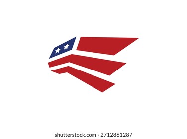 Dynamisches patriotisches Flügellogo, das Nationalstolz und den zukünftigen Fortschritt der Luftfahrt symbolisiert