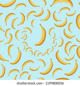 dynamic pattern of bananas on a blue background