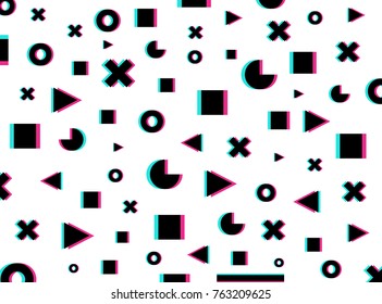 Dynamic pattern with effect glitch. Good for Covers, Placards, Posters, Flyers. Vector illustration design.