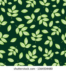 Dynamic pattern of leaves. Green color pattern.