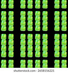 A dynamic pattern of overlapping geometric curves in fresh green and white tones. Perfect for digital graphics and modern backgrounds.