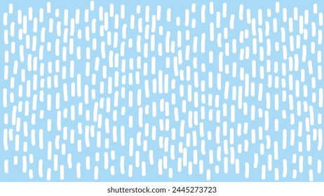 Dynamic pattern of white rain on a blue background. Abstract modern vector texture for your design. Summer rain illustration with rounded lines.